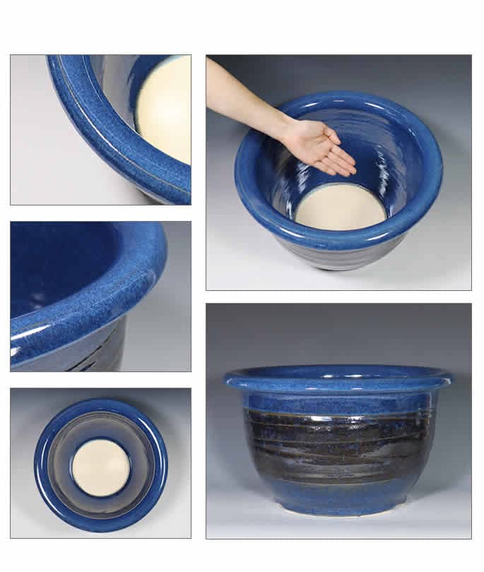 Amazon | 信楽焼 13号ナマコ色 すいれん鉢 メダカ鉢 睡蓮鉢